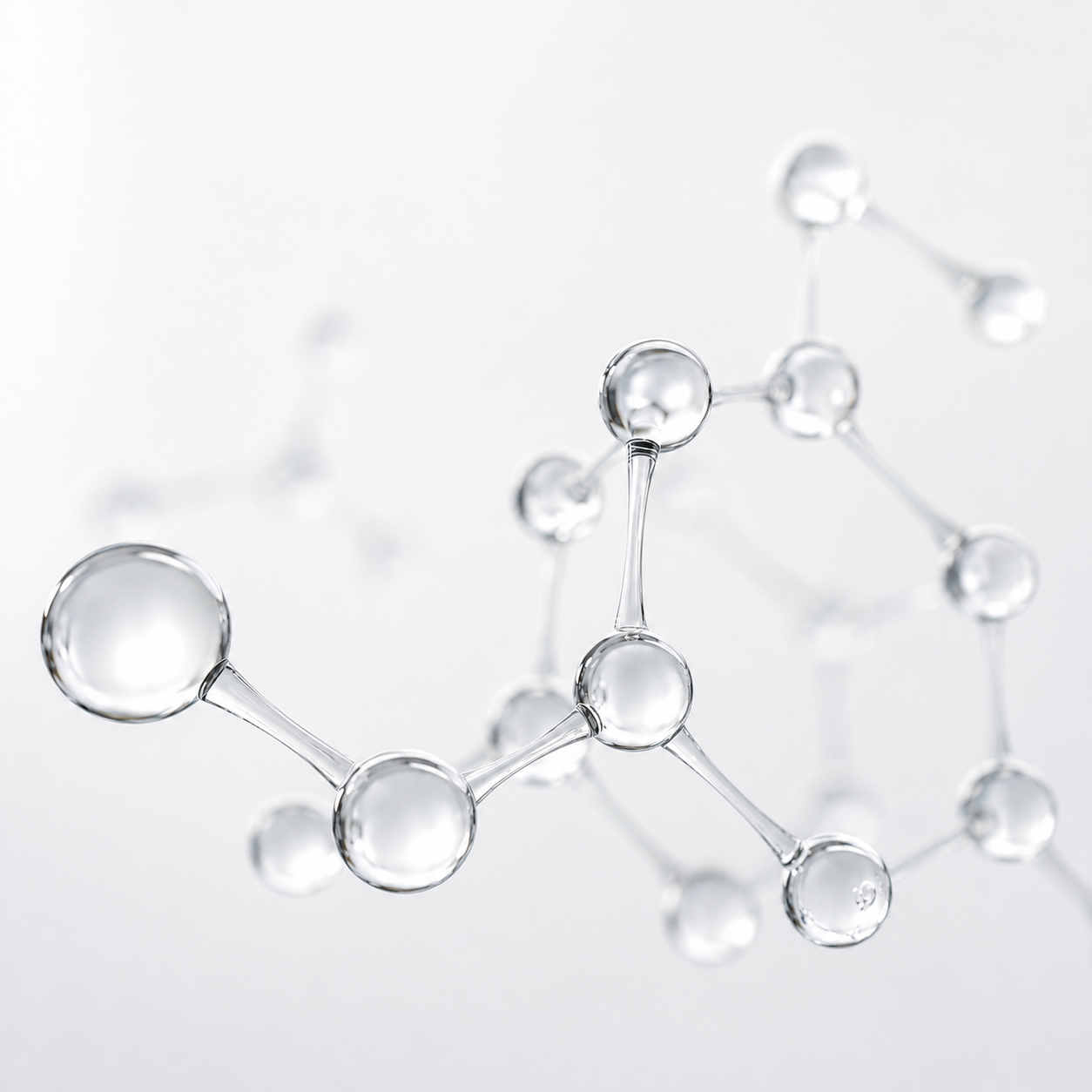 Abstract glass molecular structure representing regenerative medicine